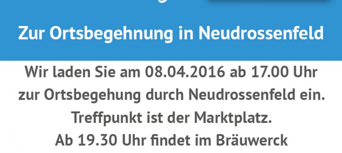 FuG Stammtisch mit Ortsbegehung am 08.04.2016 in Neudrossenfeld