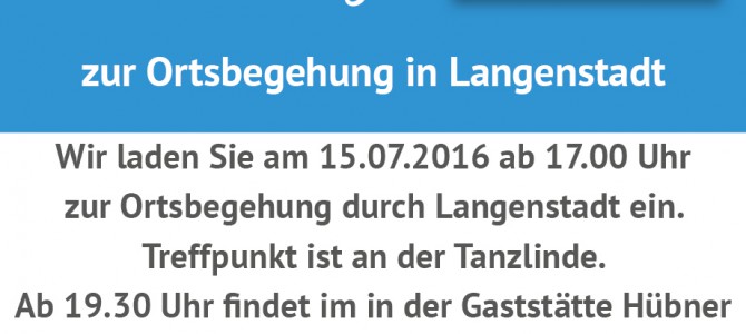 FuG Stammtisch mit Ortsbegehung in Langstadt am 15.07.2016