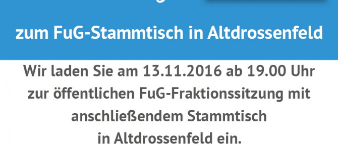 FuG Stammtisch am 13.11.2016 in Altdrossenfeld