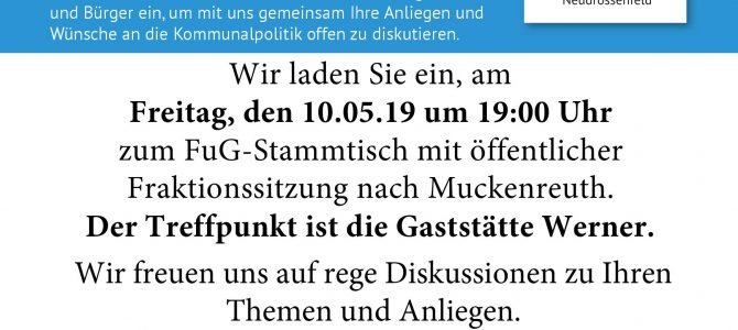 Einladung zum FuG-Stammtisch nach Muckenreuth