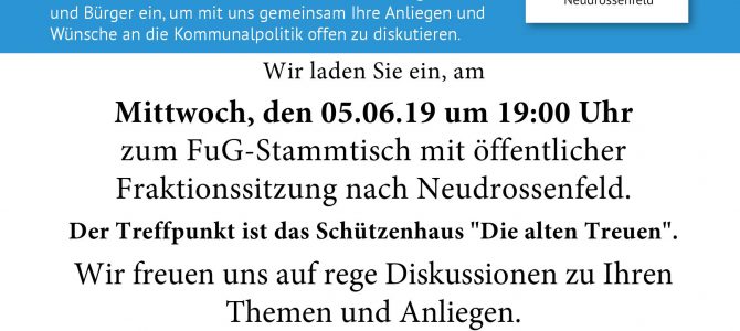 Einladung zum FuG-Stammtisch nach Neudrossenfeld