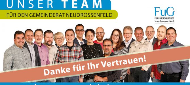 Das Team der FuG Neudrossenfeld sagt Danke!