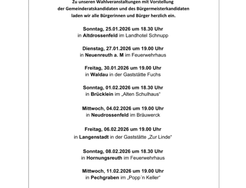 Informationsveranstaltungen zur Kommunalwahl 2026 in Neudrossenfeld